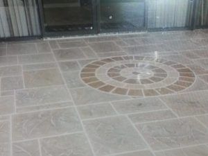 stamped concrete walkway