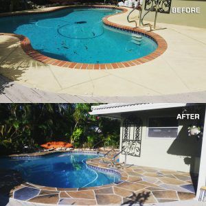 Before after pool deck