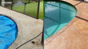 Before after pool deck