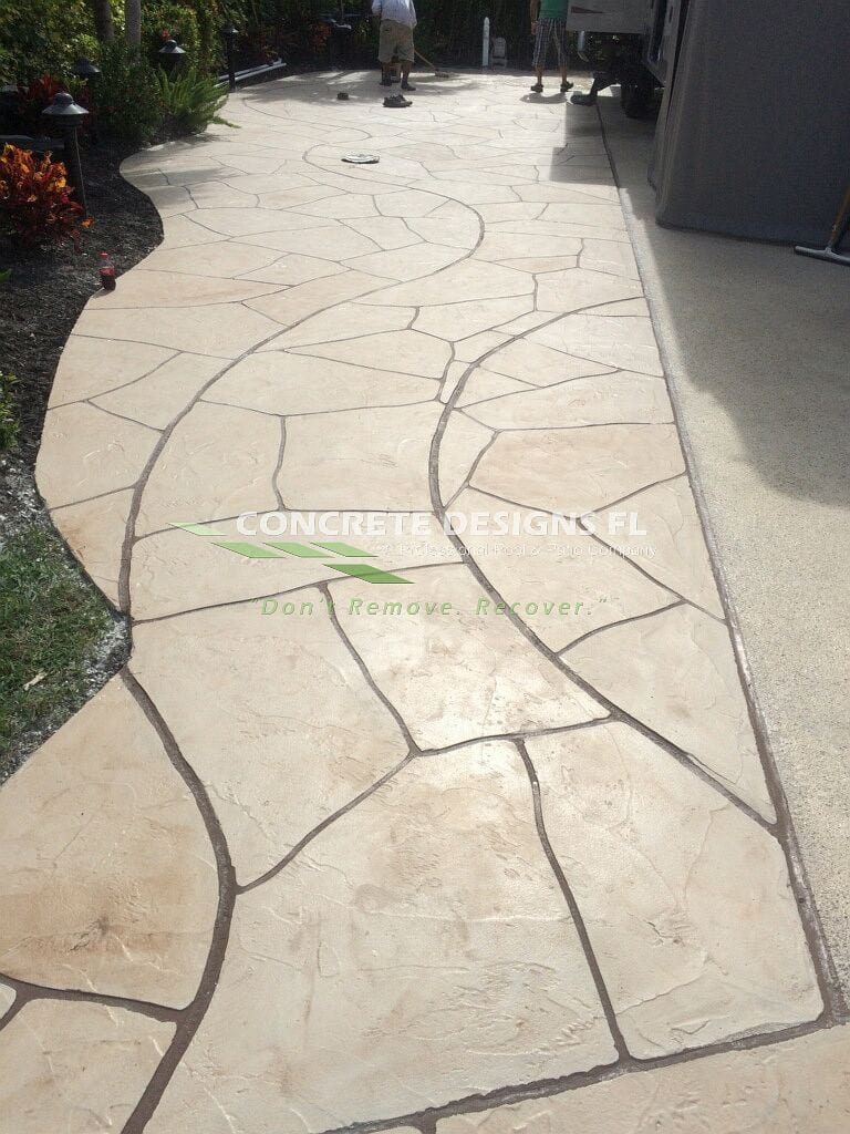 resurfacing concrete walkway
